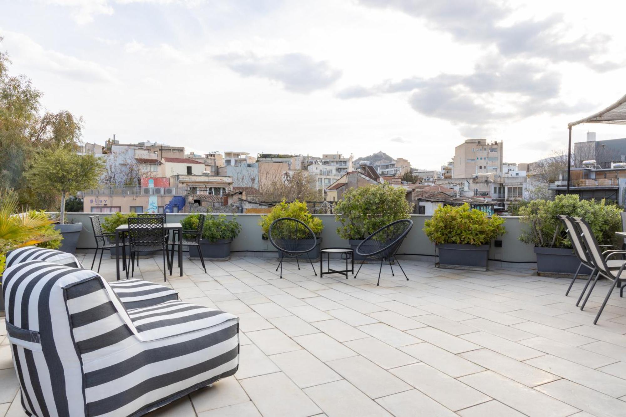 85 Sqm In The Heart Of Athens Shared Rooftop Deck Eksteriør bilde