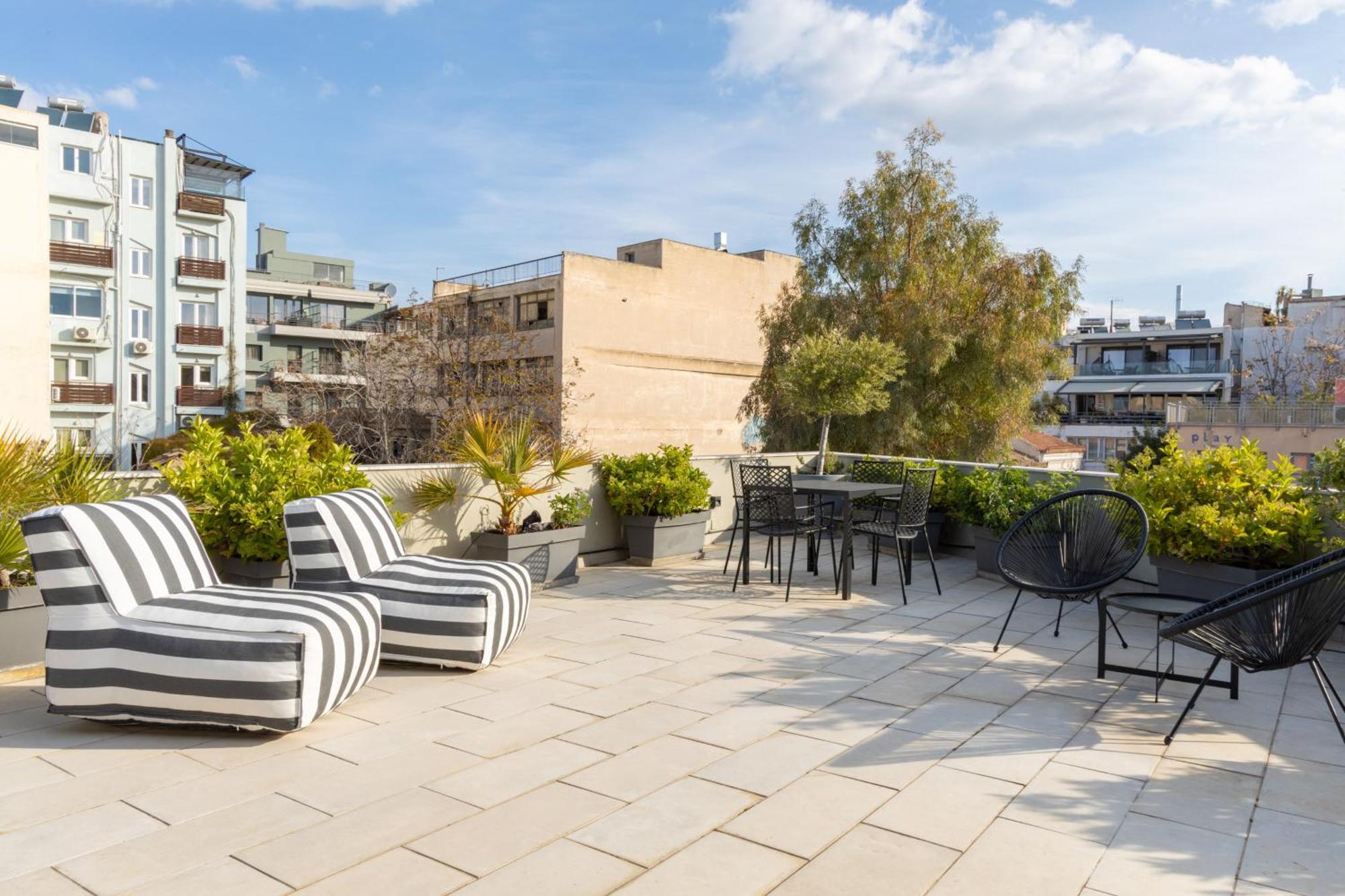 85 Sqm In The Heart Of Athens Shared Rooftop Deck Eksteriør bilde