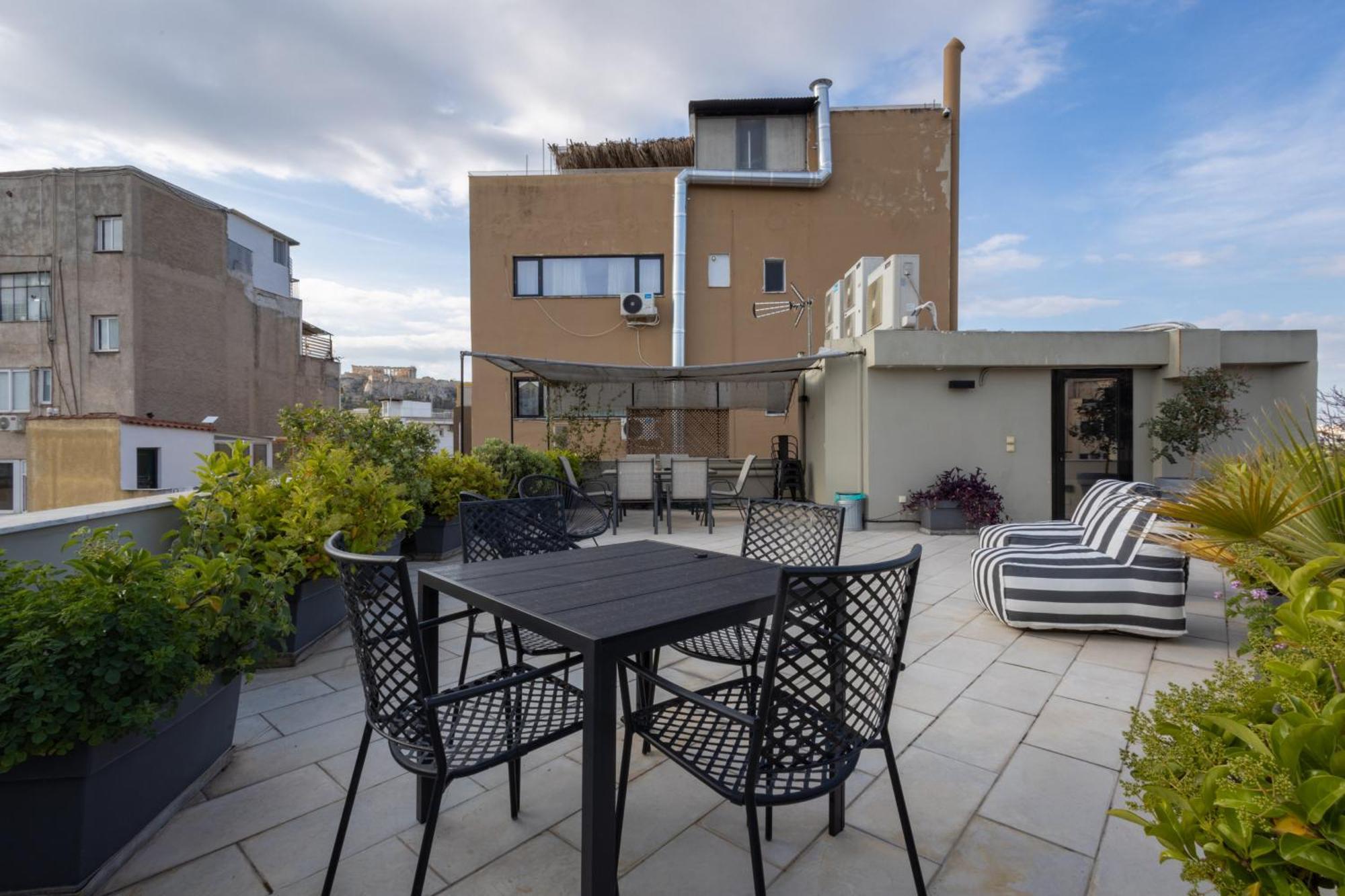 85 Sqm In The Heart Of Athens Shared Rooftop Deck Eksteriør bilde
